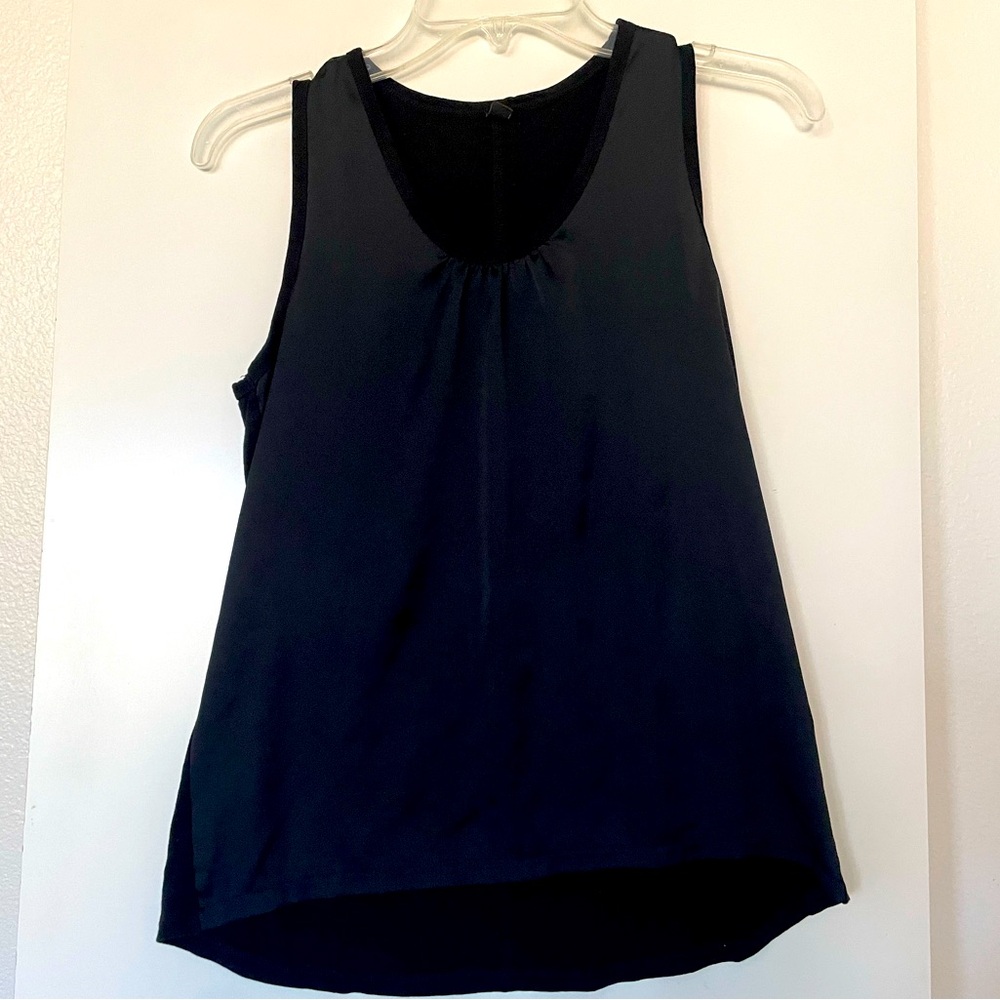 Uniqlo Black Tank 2 Tone- Satin Front/Cotton Back Soft